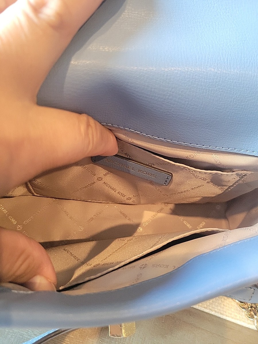 Michael Kors Kinsley Medium Flap Shoulder Bag in French Blue Michael Kors Kinsley Medium Flap Shoulder Bag in French Blue