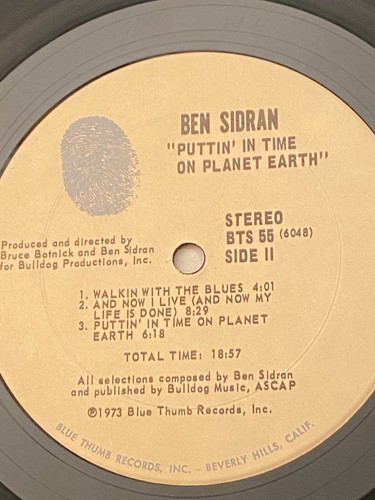 BEN SIDRAN -Putin' in Time on Planet Earth ~BLUE THUMB 55 {orig} w/Tony Williams - Foto 7 di 7