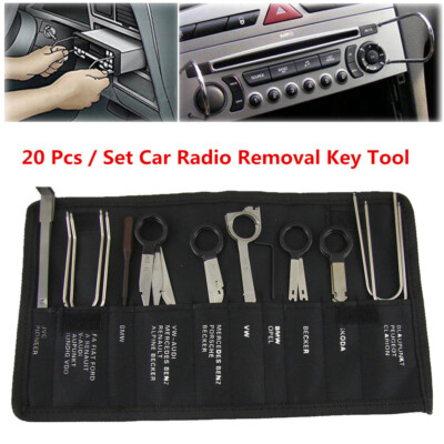 20pcs Set Professional Car Radio Removal Key Tool Kit Audio Tools Keys Stereo CD