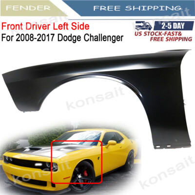 Black Fender For 2008-2023 Dodge Challenger Front Driver Side Primed Steel
