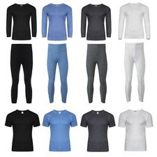 New Mens Thermal Long Johns Top T Shirt Bottom Trouser Underwear Set Full Sleeve