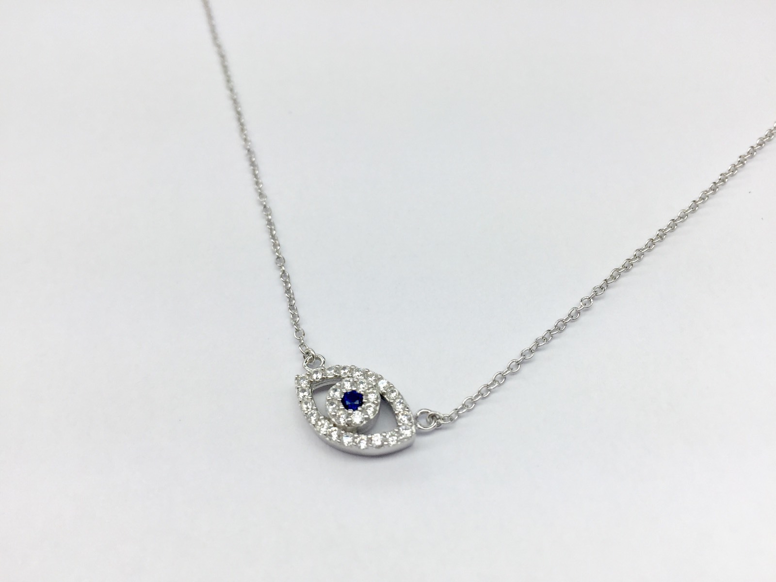 6mm 925 Sterling Silber Blau Evil Eye Verbinder, Spiritueller Anhänger