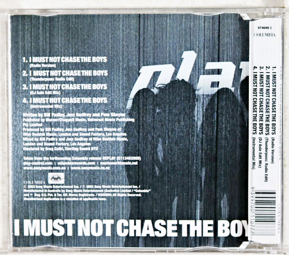 Play (5) - I Must Not Chase The Boys (CD 2003) Foto 2 de 3