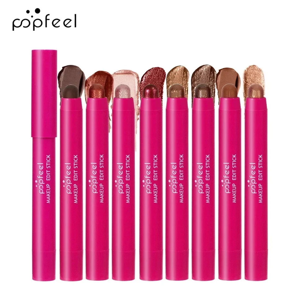 8 Colors Highlight Eye Shadow Stick Set Glitter Pearl Eyeshadow Pencil Cosmetics - Image 3 of 4