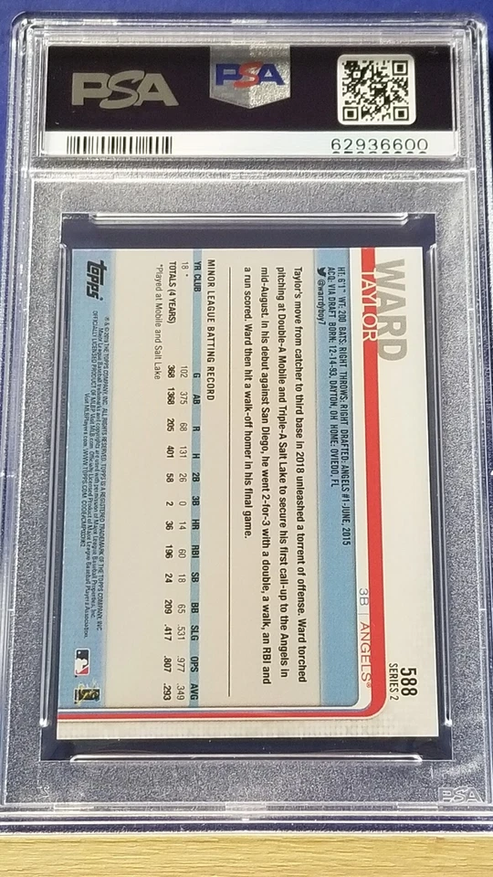 Taylor Ward - 2019 Topps Mini On Demand Mini RC #588  PSA 10      - Image 2 of 2