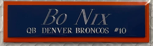 BO NIX BRONCOS NAMEPLATE FOR AUTOGRAPHED SIGNED FOOTBALL HELMET JERSEY PHOTO