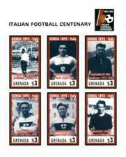 Grenada 1993 - Italian Football Soccer - Sheet Of 6 Stamps - Scott #2239 - MNH