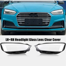 LH+RH  2x For Audi A5 2017-2019 2020 S5 RS Headlight lampshade Lens Clear Cover