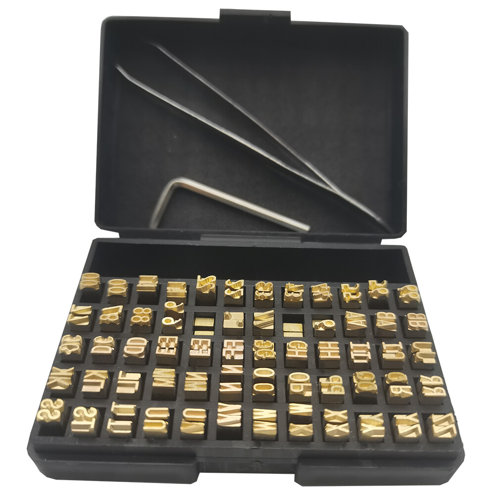 120pcs 2*4*15mm Hot Stamp Copper Brass Letters Thermal Ribbon Printing Alphabet