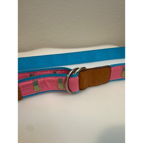 Talbots Pink Canvas Pineapple D Ring Belt - Picture 3 of 7