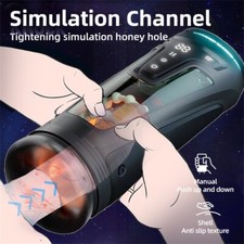 Male Masturbaters Penis Pump Heated Thrusting Vibrating Stroker Sex Toys for Man