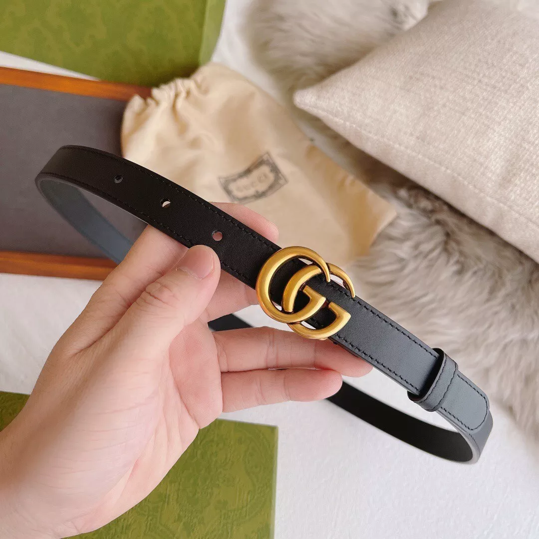 Gucci Classic Marmont GG ceinture boucle dorée 2,0 cm ceinture cuir noir 90/36