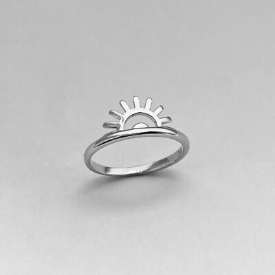 Sterling Silver Sunrise Ring, Silver Rings, Sunshine Ring