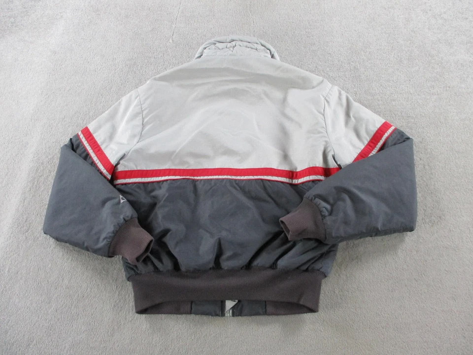 VINTAGE Gerry Jacket Mens Large Gray Red Bomber Retro 80s USA Made Thermolite - image 3 of 4