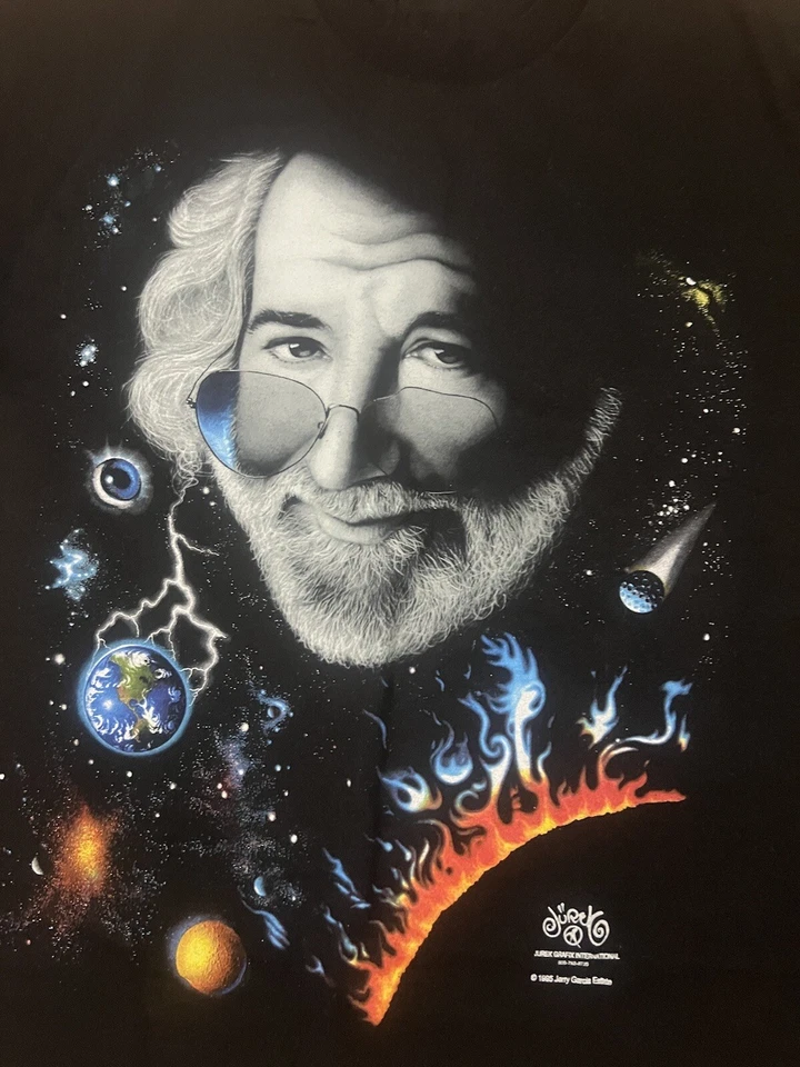 Camiseta De Colección 1995 Jerry Garcia Face Jurek Grafix Negra XL Space Grateful Dead EE. UU. Foto 3 de 4