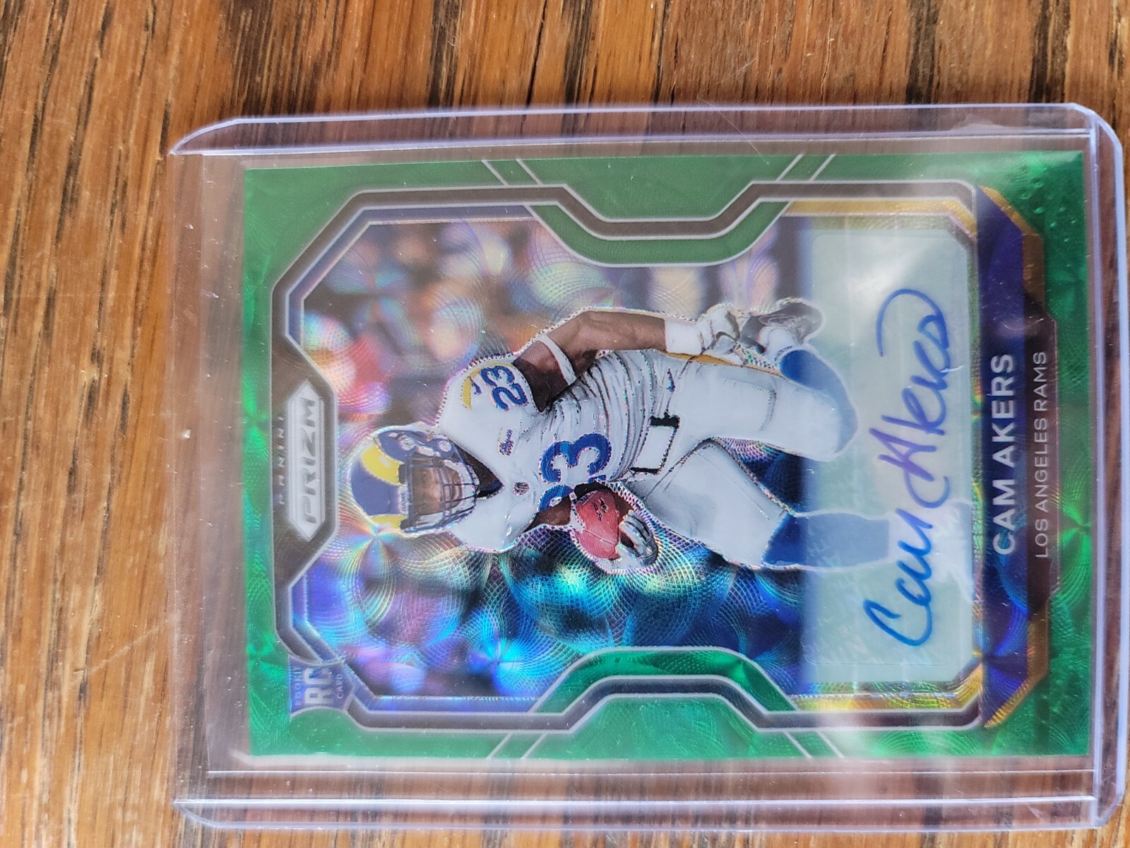 NICELY CENTERED 2020 Panini Prizm Cam Akers Green Scope RC Auto #376 37/75 Rams