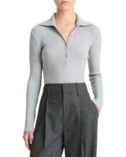 Vince Rib Collared Polo Shirt Womens
