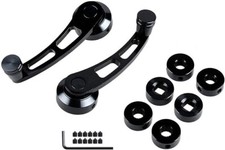 Black Billet Aluminum Window Handle Crank Kit Set Of 2 Chevy Ford Mopar 4.25