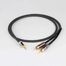 Hifi 3.5mm to 2RCA Audio Auxiliary Adapter Stereo 3.5 mm Y Splitter AUX Cable