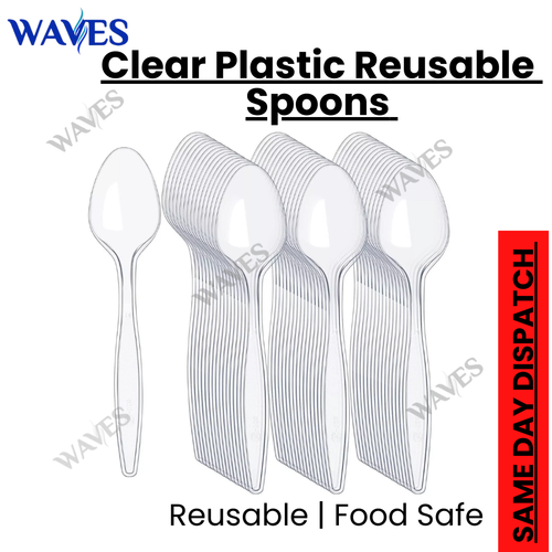 Reusable Clear Party Plastic Cutlery Set Spoon Forks Knives Disposable Desserts - Picture 20 of 55