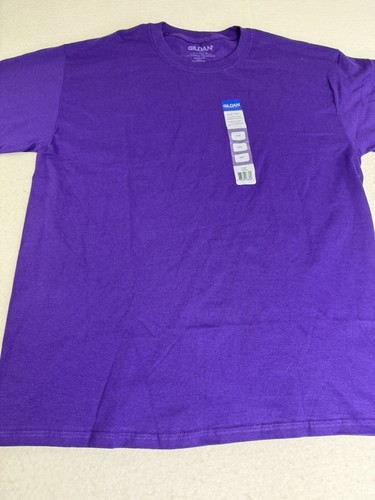 Neu mit Etikett Gildan Herren T-Shirt lila groß kurzärmelig L - Bild 2 von 7
