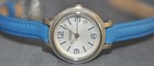Fossil Ladies Heather Silver Dial 27mm Blue Genuine Leather Watch Es3304