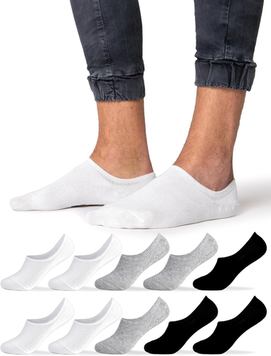 CAT Calzini A Quarto Uomo - Pacco Da 6 Paia, Altezza Caviglia, Suola Imbottita E Supporto Arco, Cotone Misto, Colori Assortiti
