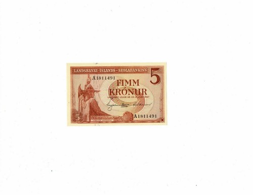Banconota 5 corone Islanda 1957 P37a appare non circolata - Foto 1 di 2