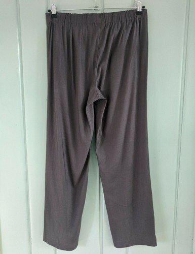 J Jill Womens 10 Medium Dress Pants Stretch Linen Pull On Gray Straight Leg - Picture 5 of 9