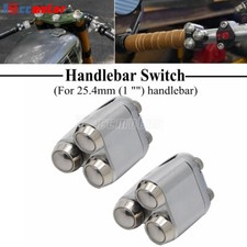 Coppia Interruttore Comando Manubrio 1" Mswitch Momentaneo per Chopper Bobber Cafe Racer