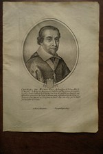 CHARLES DE MONTCHAL...Portrait. Original engraving from (1652).