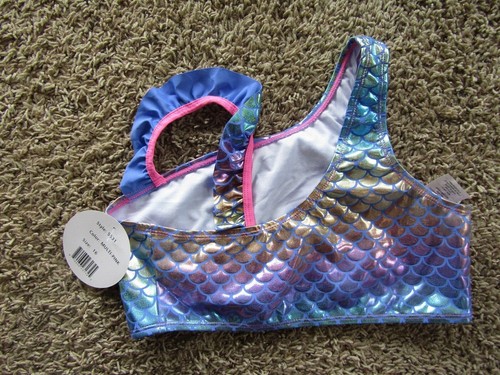 NWT Shellha Swimwear Mermaid Blue/Pink Polyester Blend Youth 2 Piece Swimsuit 12 - Picture 4 of 6