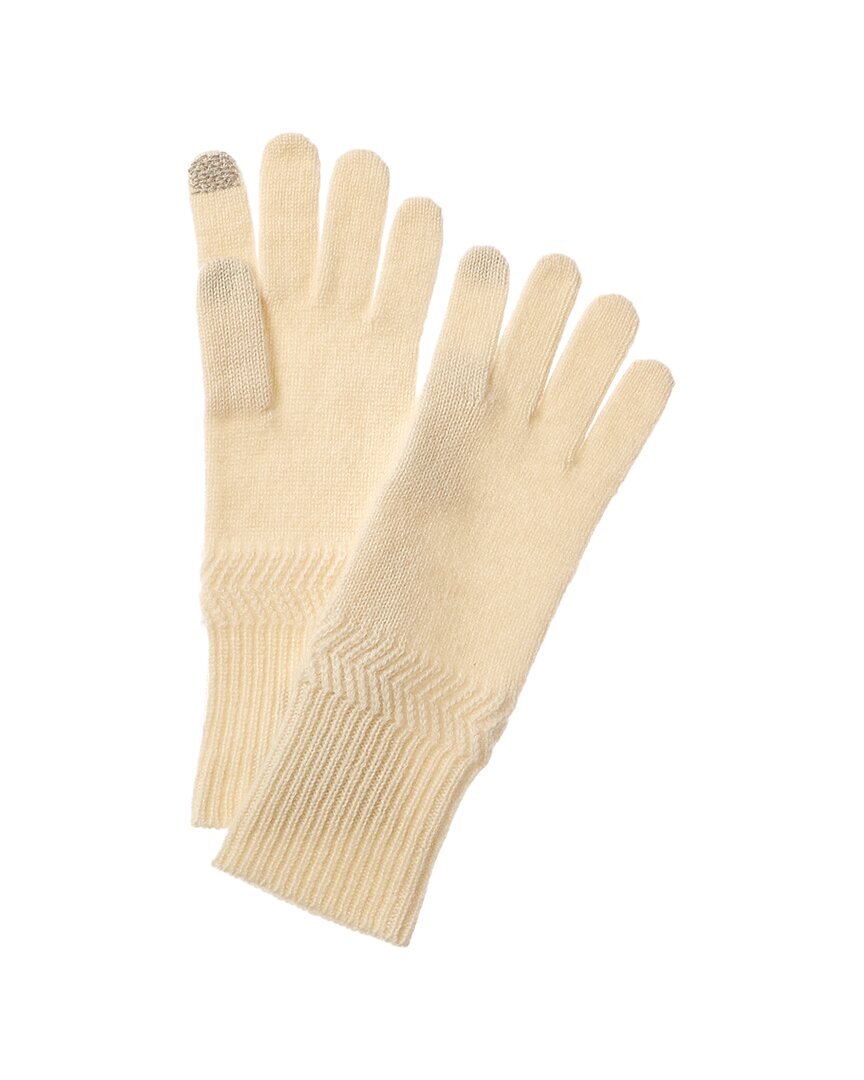 Кашемировые перчатки с отделкой в елочку от Hannah Rose, женские белые