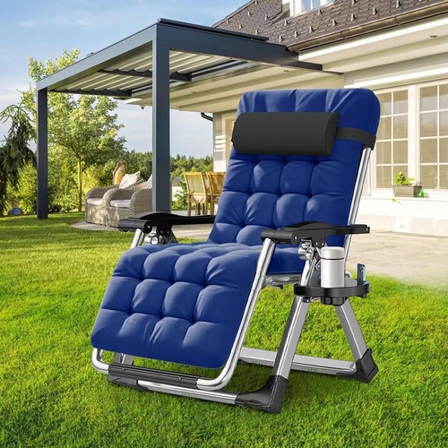 ABORON 2 Pack Zero Gravity Chair Outdoor Patio Lounge Lounger Reclining Chair - Picture 44 of 47