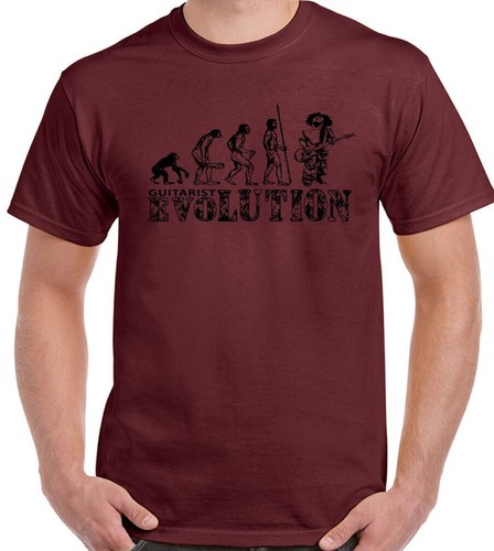 Guitarist Evolution T-Shirt Mens Funny Guitar Electric Bass Acoustic Strings - Picture 25 of 25