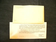 1962 US PROOF SET ENVELOPE AND PROTECTIVE CARDBOARD INSERTS  NO COINS  