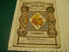 Vintage Sheet Music: 1881 - WHEN THE LEAVES BEGIN TO TURN waltz song 1881
