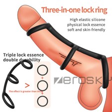 Penis Sheath Male Penis Sleeve Girth Reusable Extender Ring Enlargement Enhancer