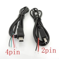 2pin 4pin Mini USB Connector Cable Male Plug Socket Welding Wire DIY Adapter