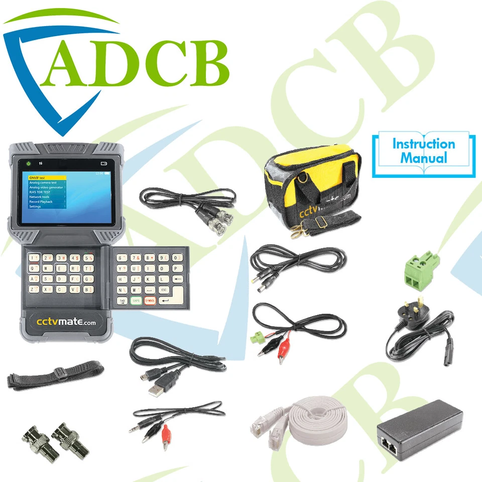 ADCB Comprehensive All-In-One Analogue, HD-TVI & IP Professional CCTV Test Monitor