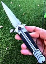 9" Spring Open Assisted Tactical Pocket Knife EDC Alum Handle Sharp Hunting Hunt
