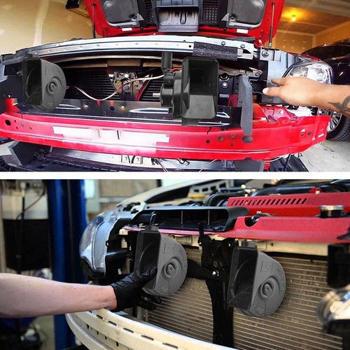 2x bocina bocina fanfarria bocina de señal agudo tono bajo para Audi VW Golf Seat Skoda. - Imagen 3 de 8