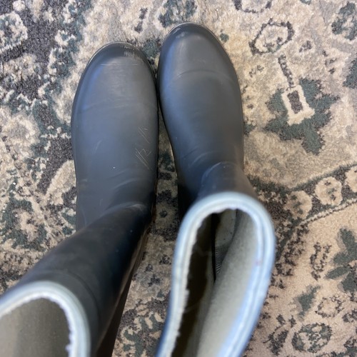 Boots Women’s Size 9 Hurricane Wellies Unisex Rain Norty Gray 13” High #e26 - Picture 1 of 13