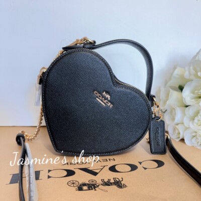 NWT Coach Heart Women's Crossbody Bag - Black (CE652) 195031805400