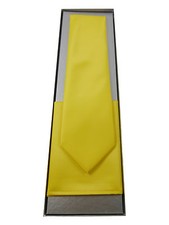 SET: BREITE HERREN KRAWATTE + EINSTECKTUCH SONNEN GELB YELLOW MIT ODER OHNE BOX