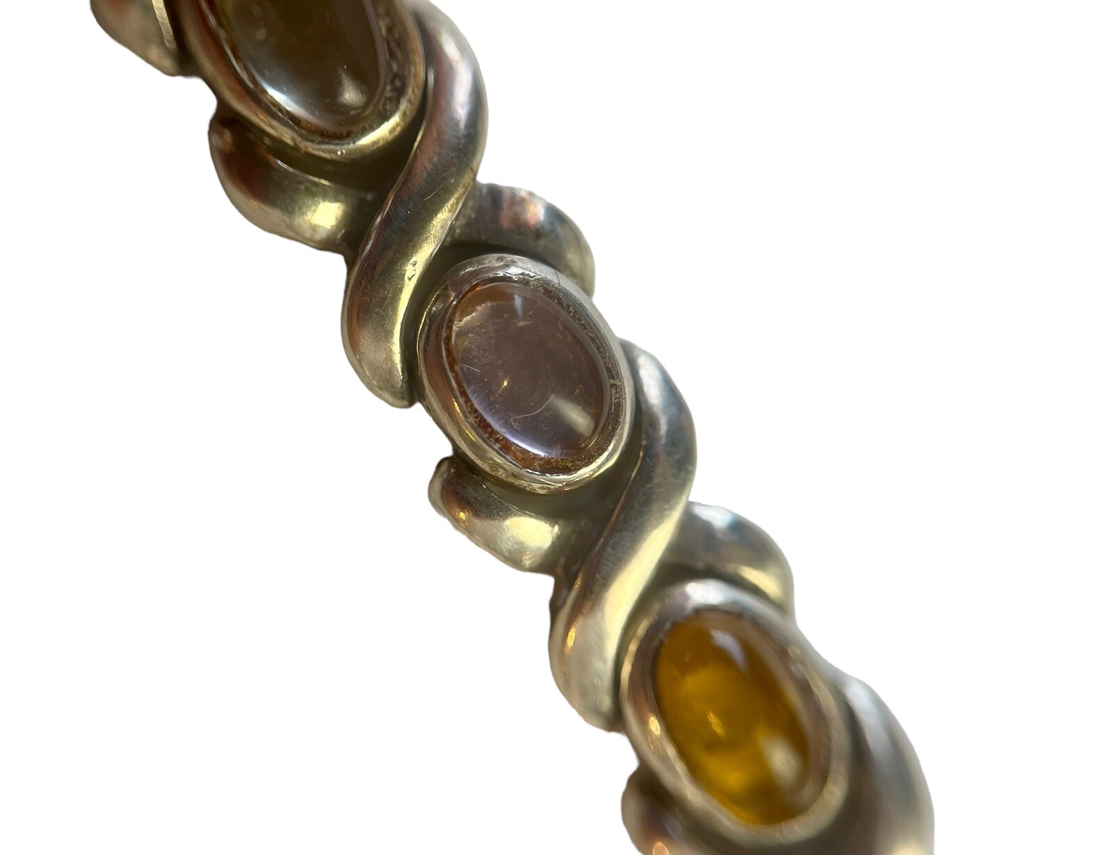 Rustic 925 Sterling Silver Multi Gemstone Bracele… - image 7