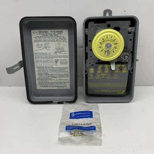 Intermatic T1479BR 4PST Four Pole 24-Hour Dial Timer Time Switch 480V Clock 40A