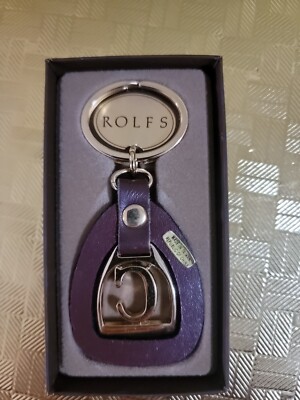 Vintage Rolfs Leather Keychain Accessory Initial ''C'' Goldtone