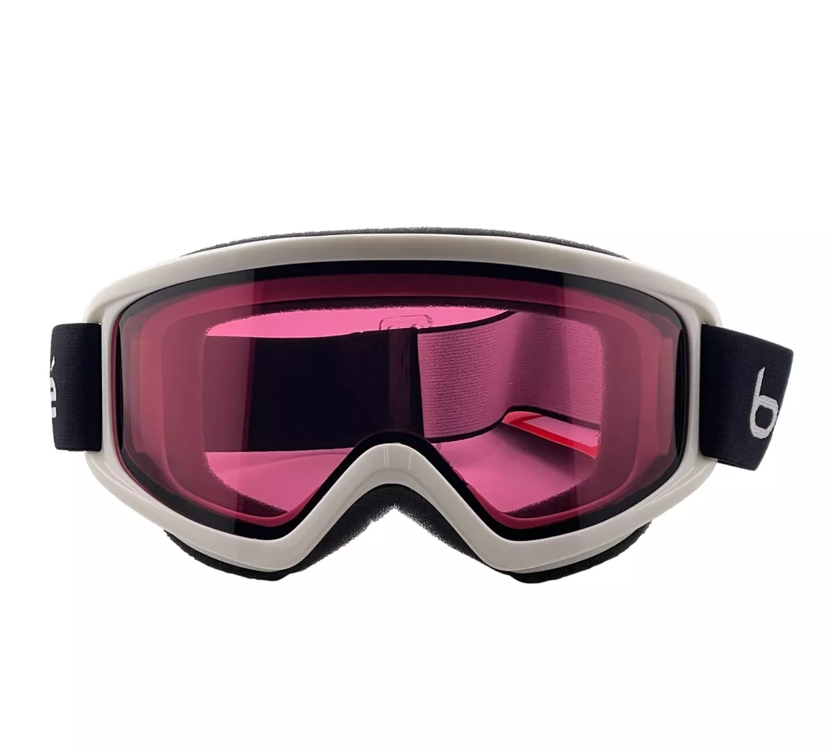 Bolle FREEZE Ski Snowboard Goggles Shiny White Vermillion