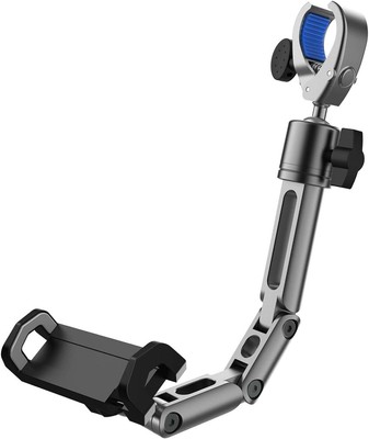 Rear View Mirror Phone Holder Mount for Car Aluminum Multi Directional Metal